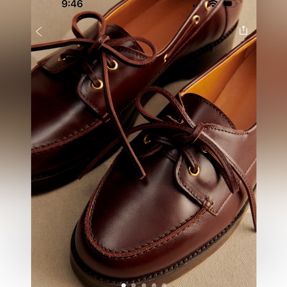 Sezane Caroline Chocolate Leather Loafers - Picture 3 of 5